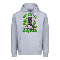 Heather Grey St. Patrick's Day My Pitbull Is My Lucky Charm Premium Hoodie - RanaPortraitStore