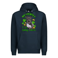 Navy St. Patrick's Day My Pitbull Is My Lucky Charm Premium Hoodie - RanaPortraitStore