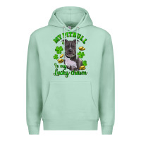 Seafoam St. Patrick's Day My Pitbull Is My Lucky Charm Premium Hoodie - RanaPortraitStore