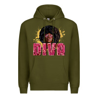 Army Green diva Premium Hoodie - Zillion Design Studio