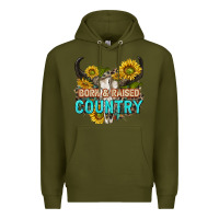 Army Green born and raised country tbw Premium Hoodie - texasbilliewilder