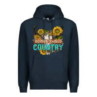 Navy born and raised country tbw Premium Hoodie - texasbilliewilder