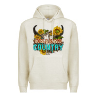 Oatmeal Heather born and raised country tbw Premium Hoodie - texasbilliewilder