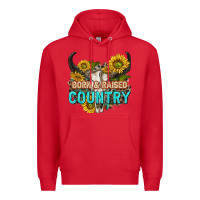 Red born and raised country tbw Premium Hoodie - texasbilliewilder