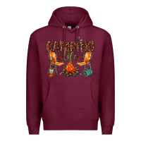 Burgundy camping life Premium Hoodie - texasbilliewilder
