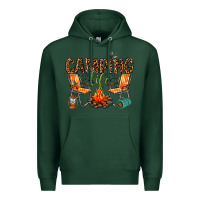 Sports Green camping life Premium Hoodie - texasbilliewilder