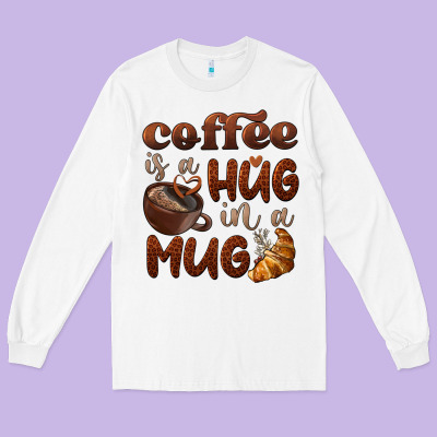 Coffee Is A Hug In A Mug Long Sleeve Tee Designed By Barkaloodesign