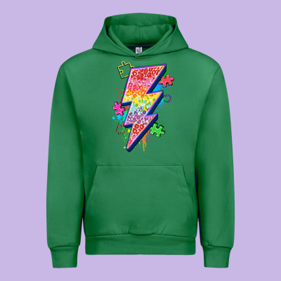 Lightning Bolt Autism Urban Hoodie Designed By Zillion Design Studio