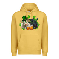 Antique Gold St. Patrick's Day Charolais And Black Angus Cows Premium Hoodie - RanaPortraitStore