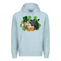 Blue Mist St. Patrick's Day Charolais And Black Angus Cows Premium Hoodie - RanaPortraitStore