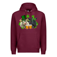 Burgundy St. Patrick's Day Charolais And Black Angus Cows Premium Hoodie - RanaPortraitStore