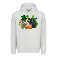 Dove Grey St. Patrick's Day Charolais And Black Angus Cows Premium Hoodie - RanaPortraitStore