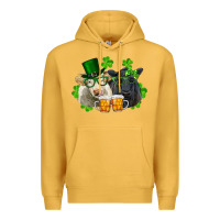 Mustard St. Patrick's Day Charolais And Black Angus Cows Premium Hoodie - RanaPortraitStore