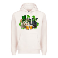 Pale Pink St. Patrick's Day Charolais And Black Angus Cows Premium Hoodie - RanaPortraitStore