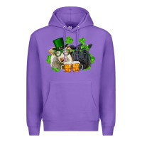 Purple St. Patrick's Day Charolais And Black Angus Cows Premium Hoodie - RanaPortraitStore