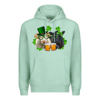 Seafoam St. Patrick's Day Charolais And Black Angus Cows Premium Hoodie - RanaPortraitStore