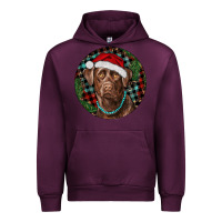 Mauve Wine Labrador Retriever Christmas Urban Hoodie - RanaPortraitStore