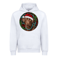 White Labrador Retriever Christmas Urban Hoodie - RanaPortraitStore