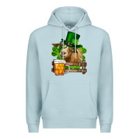 Blue Mist St. Patrick's Day Goat And Beer Premium Hoodie - RanaPortraitStore