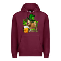 Burgundy St. Patrick's Day Goat And Beer Premium Hoodie - RanaPortraitStore
