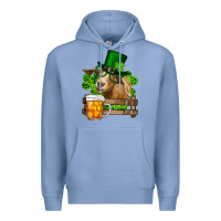Colony Blue St. Patrick's Day Goat And Beer Premium Hoodie - RanaPortraitStore