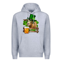 Heather Grey St. Patrick's Day Goat And Beer Premium Hoodie - RanaPortraitStore