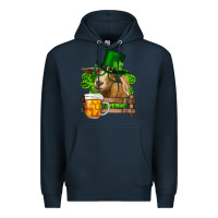 Navy St. Patrick's Day Goat And Beer Premium Hoodie - RanaPortraitStore