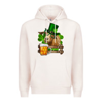 Pale Pink St. Patrick's Day Goat And Beer Premium Hoodie - RanaPortraitStore