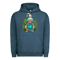 Pigment Midnight Navy western gnome with turquoise gemstone Urban Hoodie - texasbilliewilder