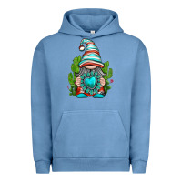 Pigment Pebble Blue western gnome with turquoise gemstone Urban Hoodie - texasbilliewilder