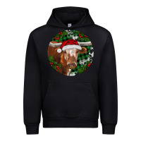 Black Longhorn Cow Christmas Urban Hoodie - RanaPortraitStore