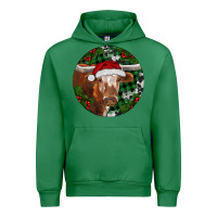Emerald Longhorn Cow Christmas Urban Hoodie - RanaPortraitStore