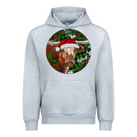 Heather Grey Longhorn Cow Christmas Urban Hoodie - RanaPortraitStore