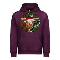 Mauve Wine Longhorn Cow Christmas Urban Hoodie - RanaPortraitStore
