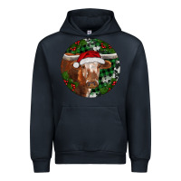 Navy Longhorn Cow Christmas Urban Hoodie - RanaPortraitStore