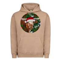 Pigment Burro Longhorn Cow Christmas Urban Hoodie - RanaPortraitStore