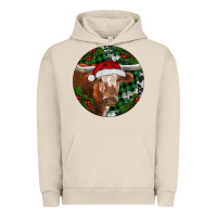 Pigment French Oak Longhorn Cow Christmas Urban Hoodie - RanaPortraitStore