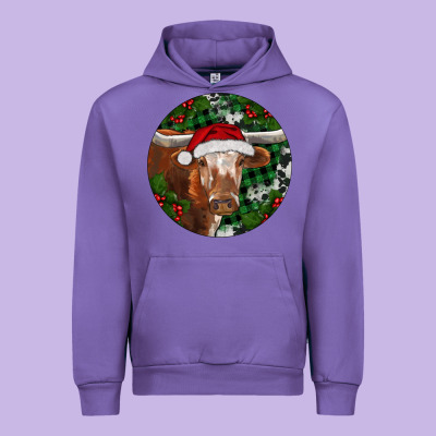 Urban Hoodie Longhorn Cow Christmas