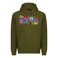 Army Green cowgirl coffee cups Premium Hoodie - texasbilliewilder