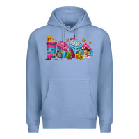 Colony Blue cowgirl coffee cups Premium Hoodie - texasbilliewilder