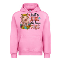 Fuchsia Pink western just girl who loves pigs Urban Hoodie - texasbilliewilder
