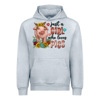 Heather Grey western just girl who loves pigs Urban Hoodie - texasbilliewilder