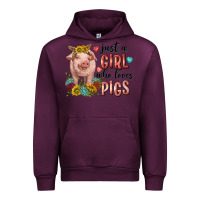 Mauve Wine western just girl who loves pigs Urban Hoodie - texasbilliewilder