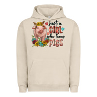Pigment French Oak western just girl who loves pigs Urban Hoodie - texasbilliewilder