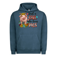 Pigment Midnight Navy western just girl who loves pigs Urban Hoodie - texasbilliewilder