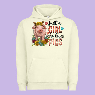 Urban Hoodie western just girl who loves pigs