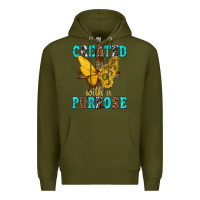 Army Green created with a purpose Premium Hoodie - texasbilliewilder