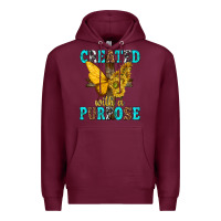 Burgundy created with a purpose Premium Hoodie - texasbilliewilder