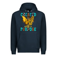Navy created with a purpose Premium Hoodie - texasbilliewilder