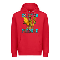 Red created with a purpose Premium Hoodie - texasbilliewilder